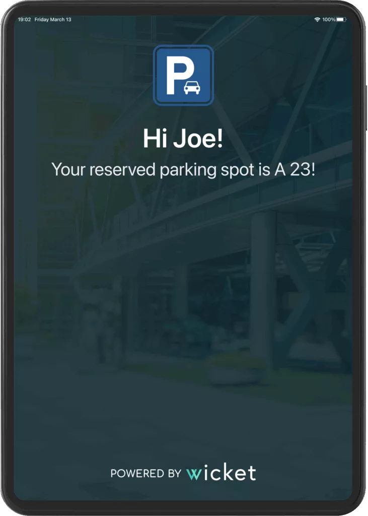 wicket parking kiosk redemption screen