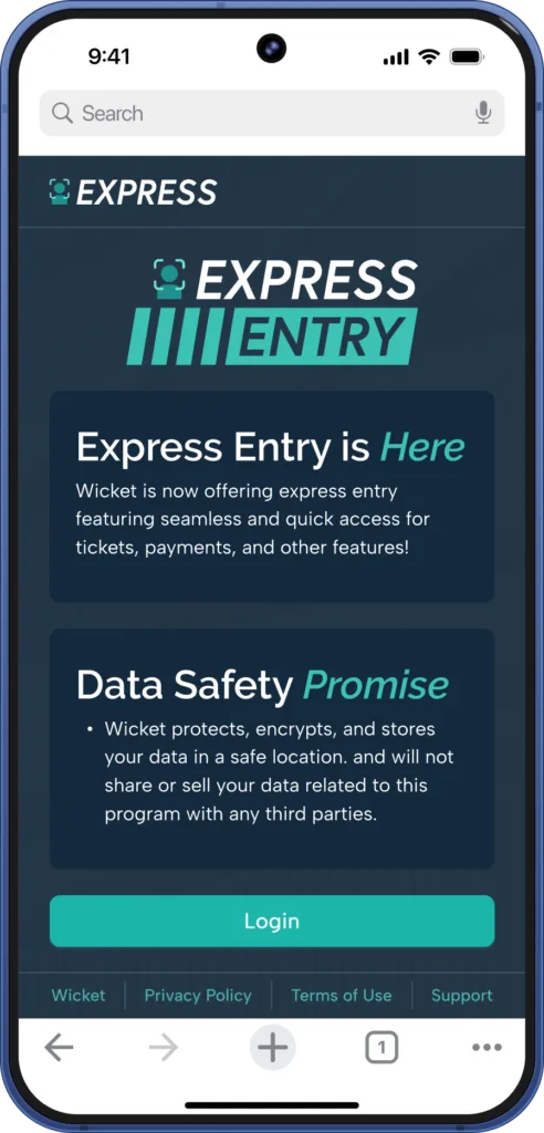 Express Entry Enroll Screen