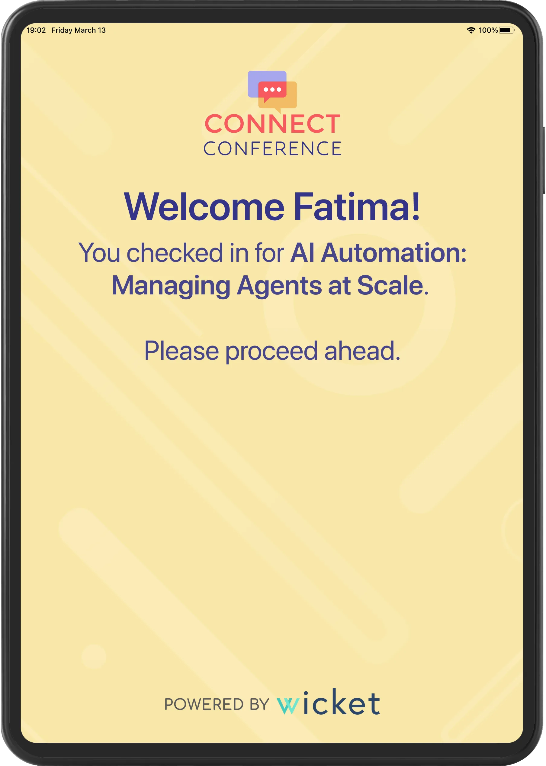Session Check-in Redeem Screen