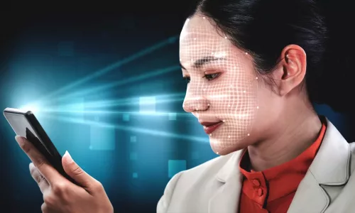 Facial recognition technology scan and detect people face for identification